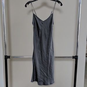 Brochu Walker gray silk slip dress